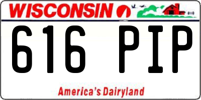 WI license plate 616PIP