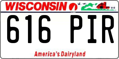 WI license plate 616PIR