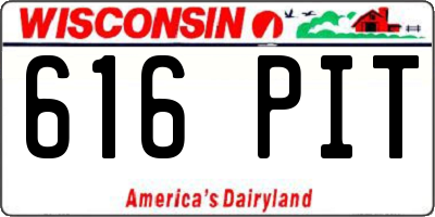 WI license plate 616PIT