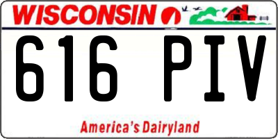 WI license plate 616PIV