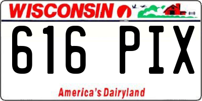 WI license plate 616PIX