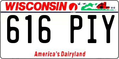 WI license plate 616PIY