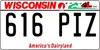 WI license plate 616PIZ