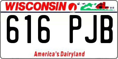 WI license plate 616PJB