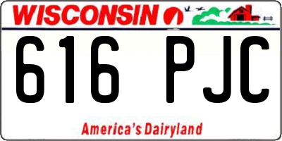 WI license plate 616PJC