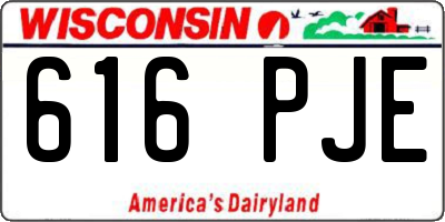 WI license plate 616PJE