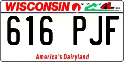 WI license plate 616PJF