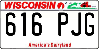 WI license plate 616PJG