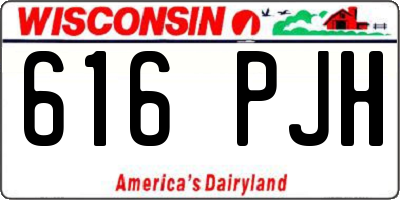 WI license plate 616PJH
