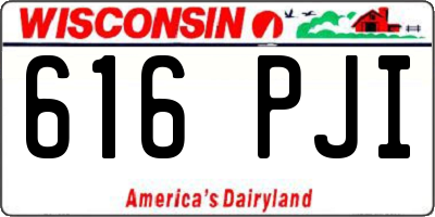 WI license plate 616PJI