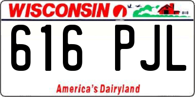 WI license plate 616PJL