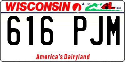WI license plate 616PJM