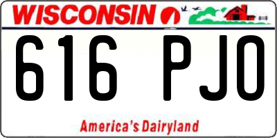 WI license plate 616PJO