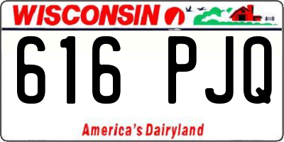 WI license plate 616PJQ