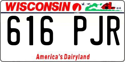WI license plate 616PJR