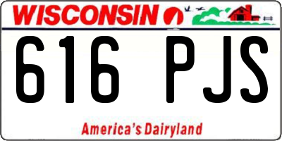 WI license plate 616PJS
