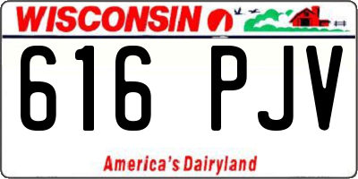 WI license plate 616PJV