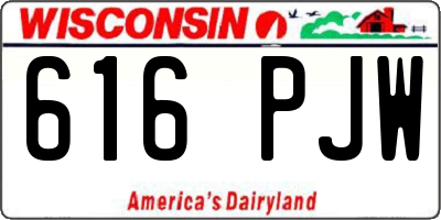 WI license plate 616PJW