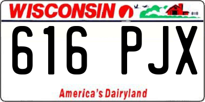 WI license plate 616PJX