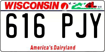 WI license plate 616PJY