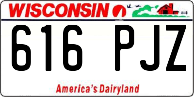 WI license plate 616PJZ