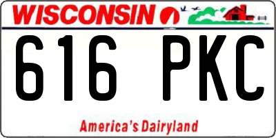 WI license plate 616PKC