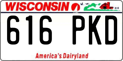 WI license plate 616PKD