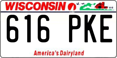 WI license plate 616PKE