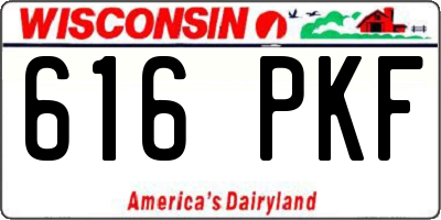 WI license plate 616PKF