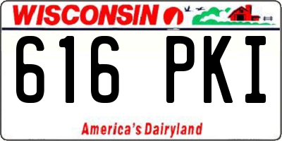 WI license plate 616PKI
