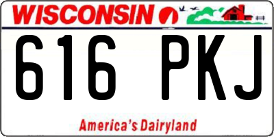 WI license plate 616PKJ
