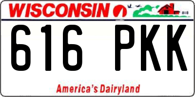 WI license plate 616PKK