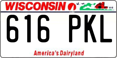 WI license plate 616PKL