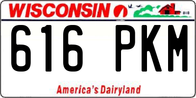 WI license plate 616PKM