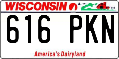 WI license plate 616PKN