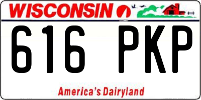 WI license plate 616PKP