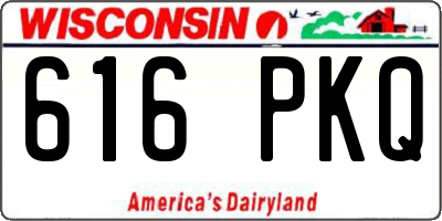 WI license plate 616PKQ