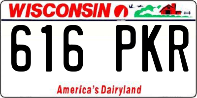 WI license plate 616PKR