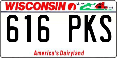 WI license plate 616PKS