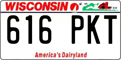 WI license plate 616PKT