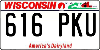 WI license plate 616PKU