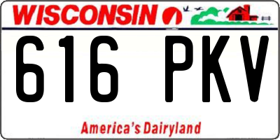 WI license plate 616PKV