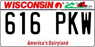 WI license plate 616PKW