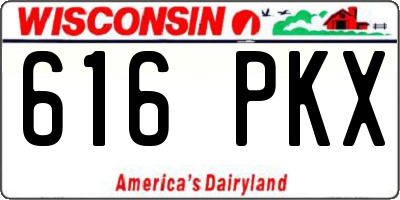 WI license plate 616PKX
