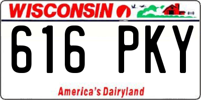 WI license plate 616PKY