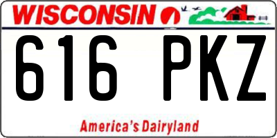 WI license plate 616PKZ