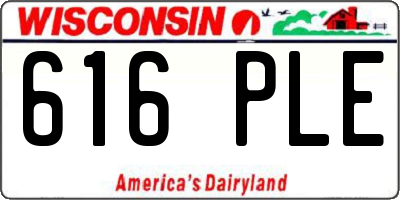 WI license plate 616PLE