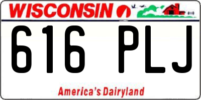 WI license plate 616PLJ
