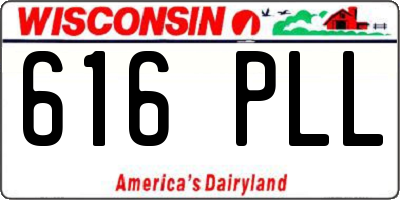 WI license plate 616PLL