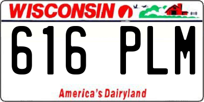 WI license plate 616PLM